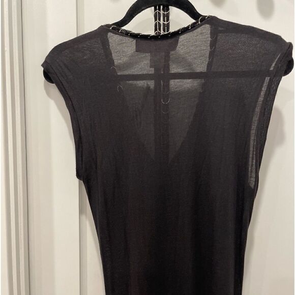 Sachin + Babi For Ankasa Black V Neck Chains Details Ruched Dress.Size S - Picture 12 of 16